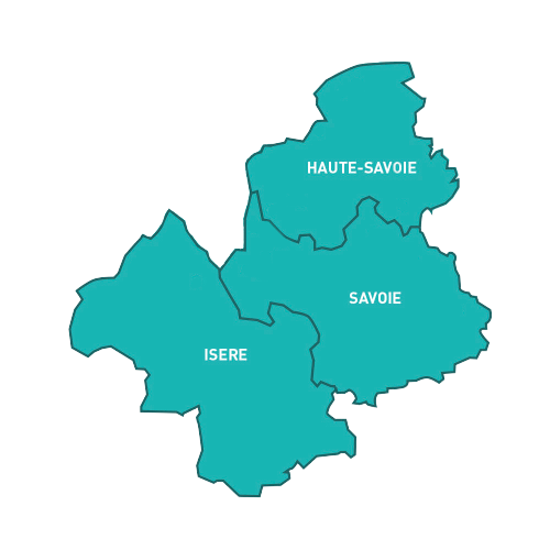 carte de la haute-savoie, savoie et isère